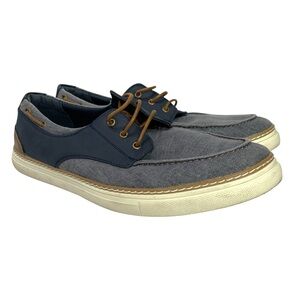 Sio Men’s Canvas Boat Shoes Blue Nautical Casual Size 10.5 M